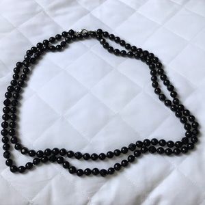 Black bead necklace